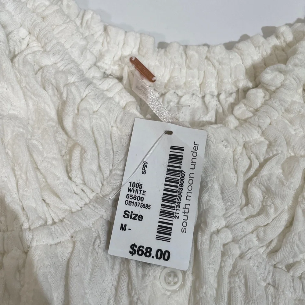 NWT Free People Ladybug Long Sleeve Top in White Size M